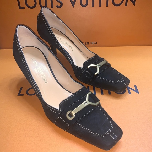 Louis Vuitton black Suede Morsetto loafer pump - Picture 2 of 9